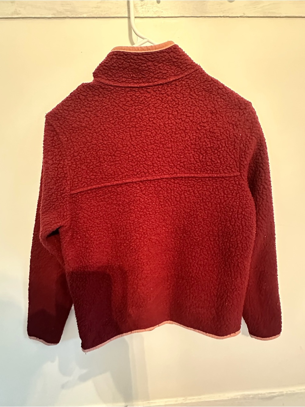Patagonia Girls Maroon Fleece Jacket with Pink Trim Size 12 (L) - Picture 6 of 6